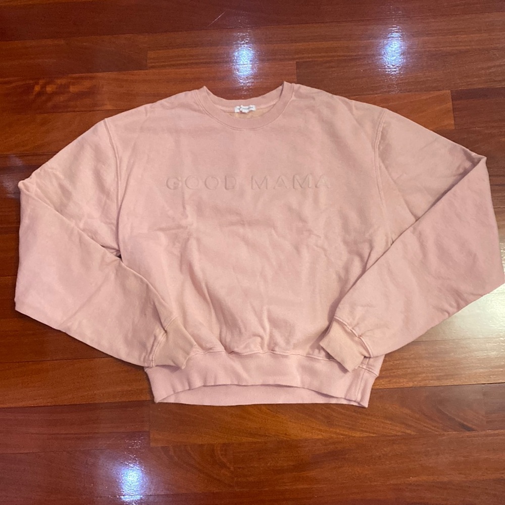 Good American NWOT Pink Good Mama Crewneck